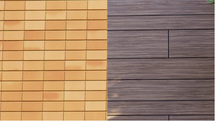 Klinker- und Holzstrukturen